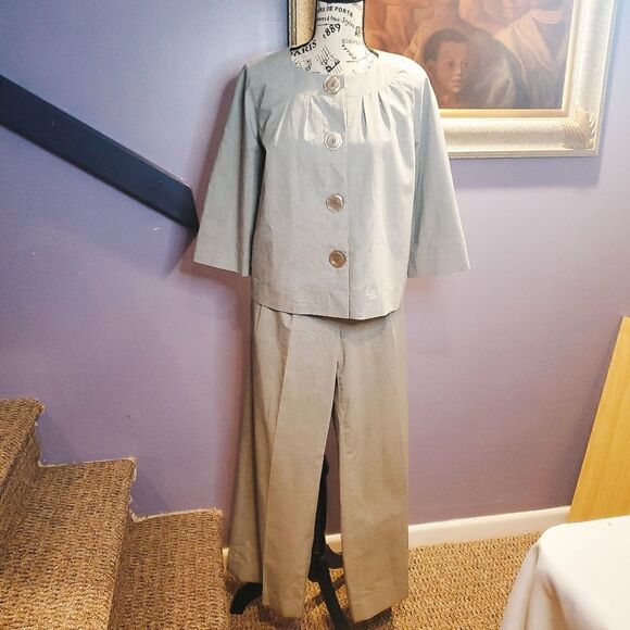 MICHAEL MICHAEL KORS Gray Houndstooth 2 Piece Women's Cropped Pant Suit - Picture 8 of 17